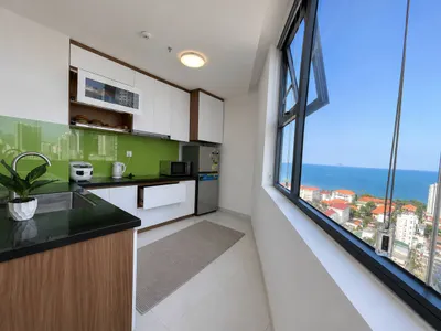 Căn hộ góc cho thuê - 1 phòng ngủ với view biển ở D'qua, Nha Trang