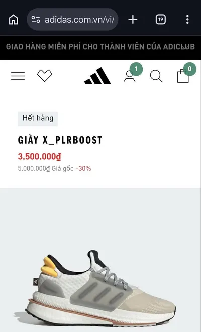 Adidas X_PLRBOOST Running Shoes Size 45 - Waterproof