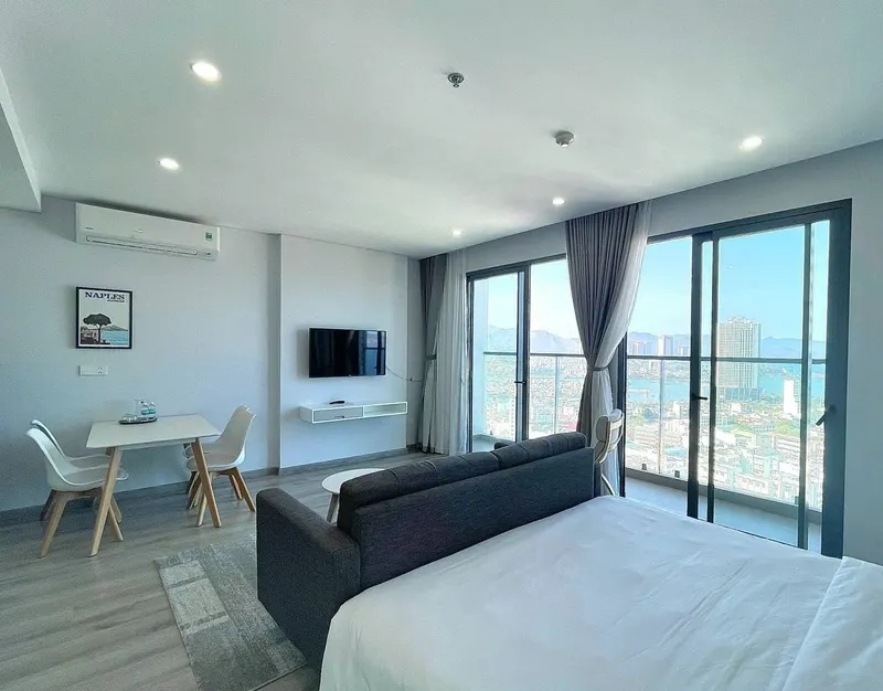 Studio tại Marina Suites – Nha Trang – View biển – 15 triệu VND/tháng – 44 m² – Nội thất hiện đại — 4/5