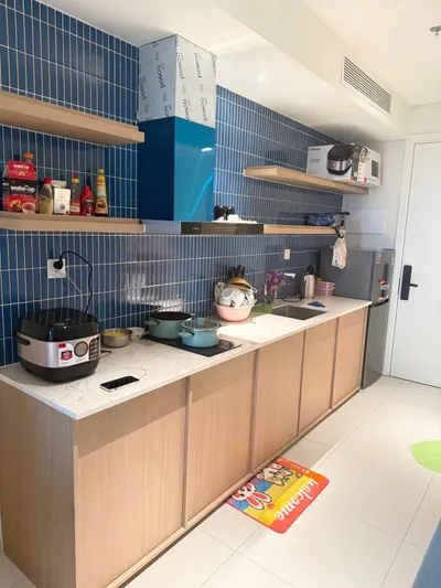 1卧室公寓，可立即入住，靠近Đó剧院 — 阳台海景 — 1400万越盾/月 — 全家具
