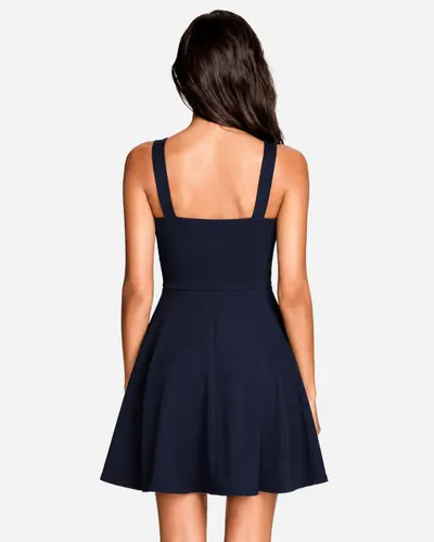 Blue Mini Dress with Structured Top – Size S – 150K VND
