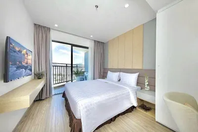 Căn hộ góc cho thuê tại D'Kuá với view biển – 60m², 1 phòng ngủ, ban công – 18 triệu VND/tháng
