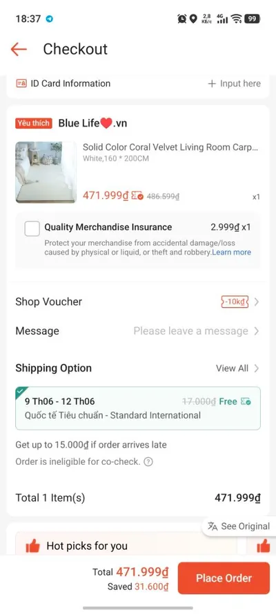 Thảm màu kem mới 160×200 cm
