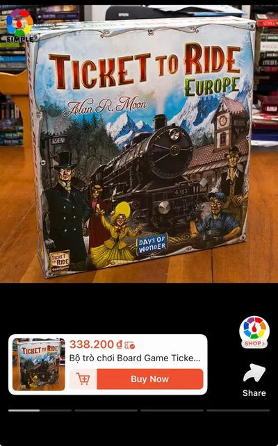 Ticket to Ride: Europe Board Game for Sale - 250,000 VND