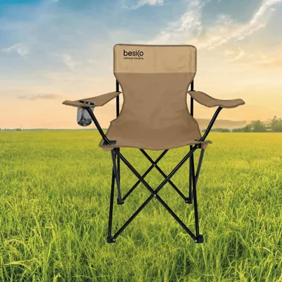 BESICO Folding Chairs with Backrest & Cup Holder – Set of 2