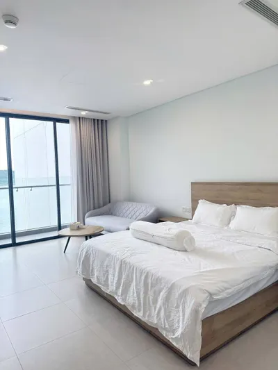 Scenia Bay 스튜디오 아파트 렌탈, 12층, 해변 및 산 전망 – 월 1,300만 VND