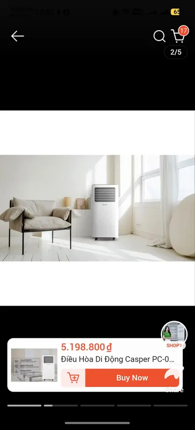 Điều hòa di động cũ – sử dụng 1 tháng