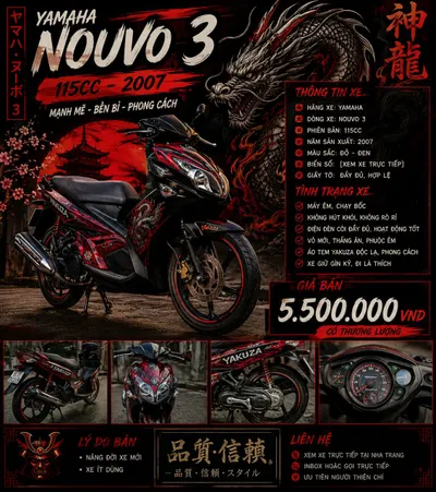 Yamaha Nouvo 3 Red-Black Edition Scooter for Sale – 5.5M VND