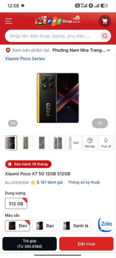 Điện thoại Poco X7 5G 512GB 90-120Hz – Như mới