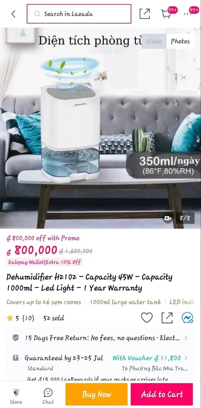 에어 제습기 – 450,000 VND