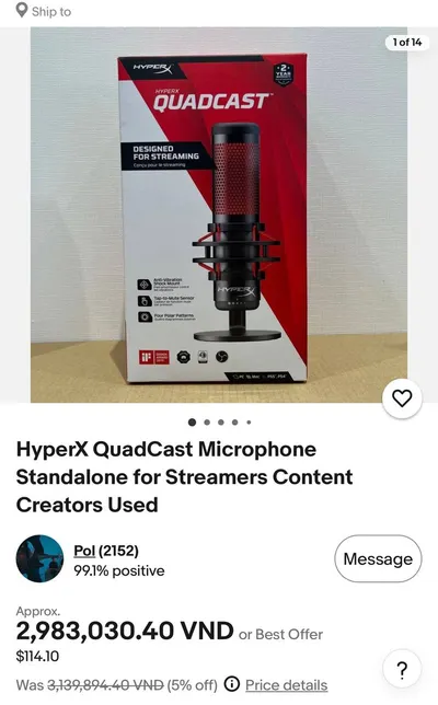 Микрофон HyperX QuadCast для стримеров и контент-мейкеров