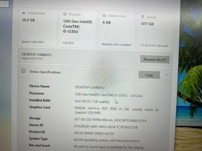 Acer Aspire 5 I5-1235U/16GB/512GB/RTX 2050 4G/15.6 FHD – ноутбук для игр