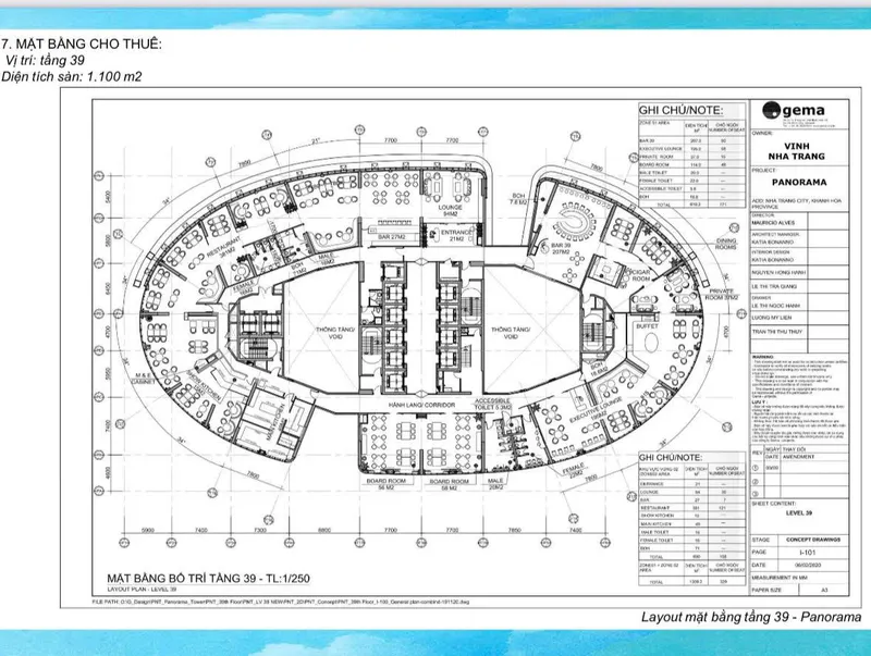 Commercial Space for Rent on 39th Floor – Panorama Nha Trang – 1,100 m² – 16.5M VND/Month