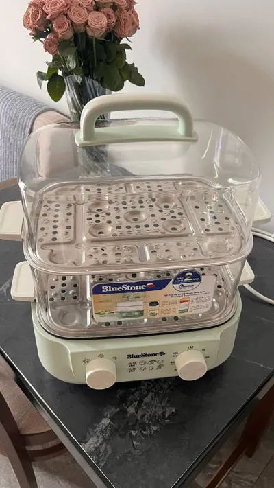 Nồi hấp đa năng Bluestone và vỉ nướng điện Elmich