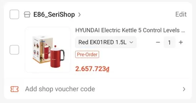 Ấm Điện Hyundai EK01RED – 1.5 Lít, Như Mới