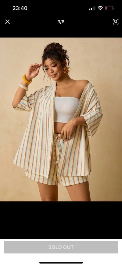 Bộ trang phục Kimono nữ có quần đùi – Size 2XL – SHEIN