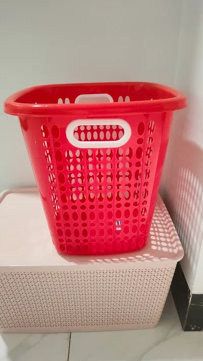Household items bundle for sale: laundry basket, mop, rice cooker, yoga mat, bin