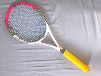 Multi-item sale: tennis racket, sterilizer, kids' high chair, blanket, and more