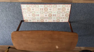 Bàn cà phê gỗ hình bầu dục có chân gấp — 2/4