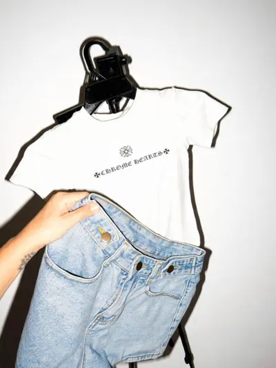 Лот одежды: футболка Off White + шорты, футболка Chrome Hearts + шорты, боди + юбка (XS-S) — 4/6