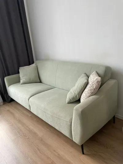 Double bed 160x200 with mattress and olive sofa bed for sale