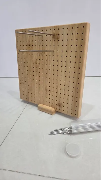 Wooden blocking board for crochet motifs