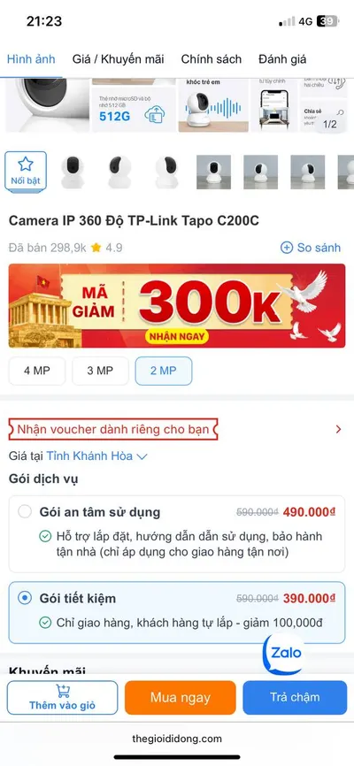 Tapo Wi-Fi Camera – Unused, Complete Set – 250K VND