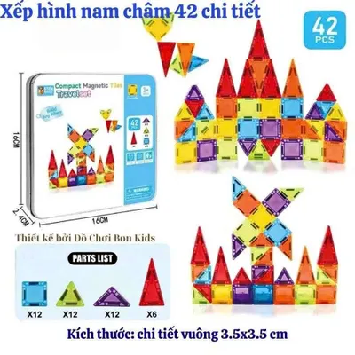 Light-up magnets 42-piece tin set