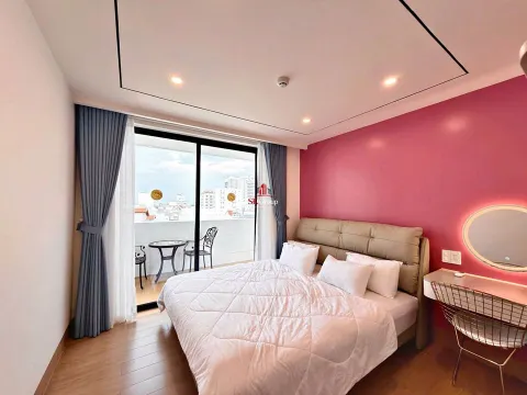 Spacious 65 sqm 2-bedroom furnished apartment with terrace balcony, Ba Lang