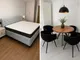 Handmade oak round table with 4 chairs; Next Life double bed with Sealy mattress