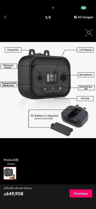 New ultrasonic anti-bark device for sale — 3/4