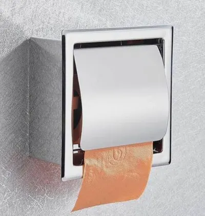 Recessed Toilet Paper Holders – Set of 2, Chrome, New