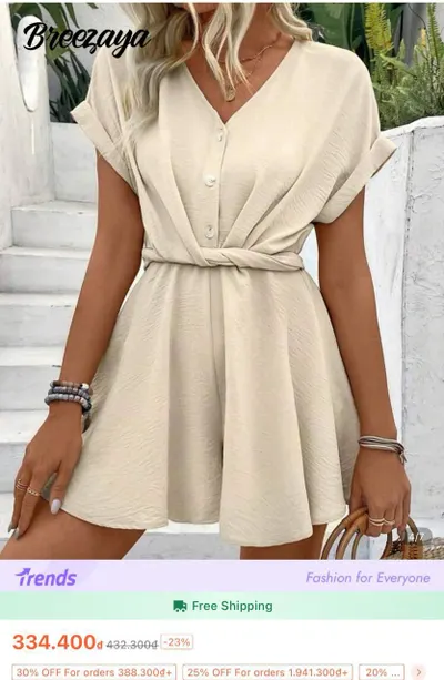 Women's Clothing Lot – Shorts/Shirt & Summer Romper — 4/5