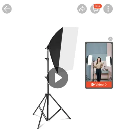 Softbox on Stand with Studio Light – Cold Color, EU Plug