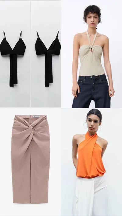 Zara 여성 신상 네 점 (상의 및 치마), XS-S 사이즈