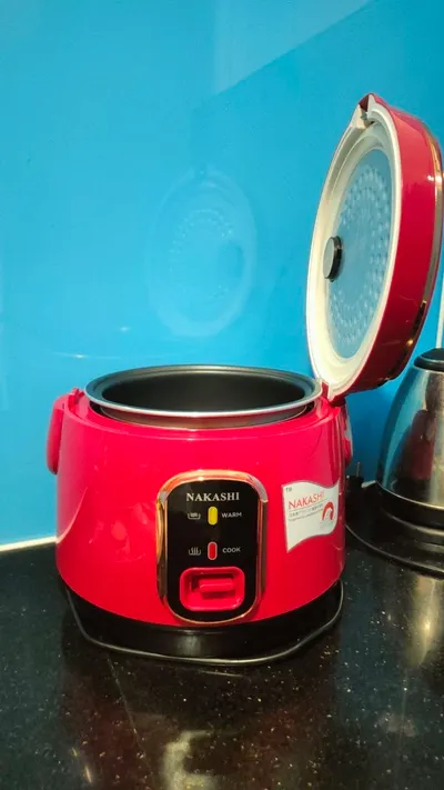 Household items bundle for sale: laundry basket, mop, rice cooker, yoga mat, bin — 4/6