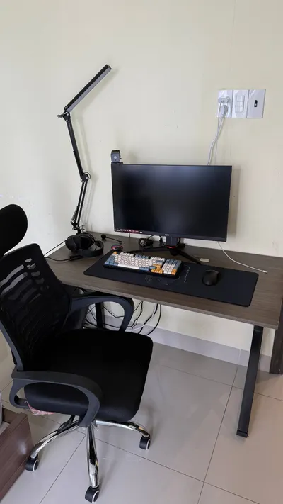 Desk, chair, lamp and MSI MAG FORGE 320R PC case for sale