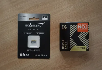 Memory card and filter for DJI Pocket 4P