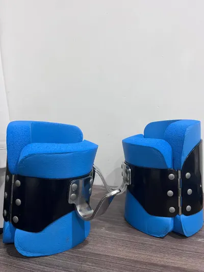 Black lace-up shoes size 41 and inversion boots, 400K VND each — 2/2
